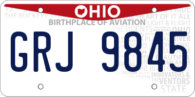 OH license plate GRJ9845