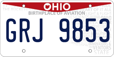OH license plate GRJ9853