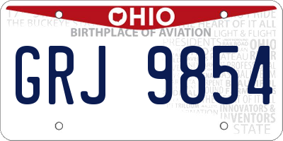 OH license plate GRJ9854