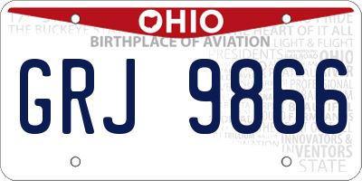 OH license plate GRJ9866