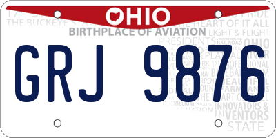OH license plate GRJ9876