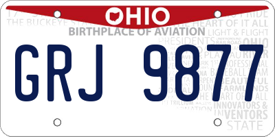 OH license plate GRJ9877