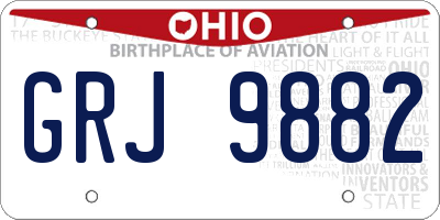 OH license plate GRJ9882