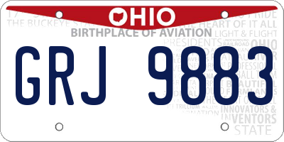 OH license plate GRJ9883