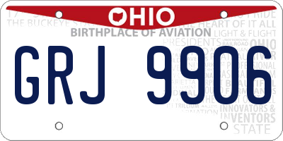 OH license plate GRJ9906