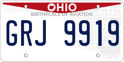 OH license plate GRJ9919