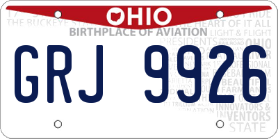 OH license plate GRJ9926