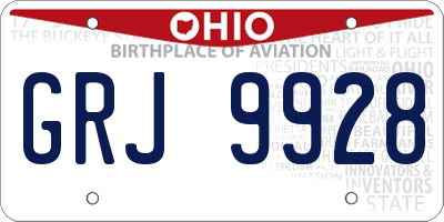 OH license plate GRJ9928