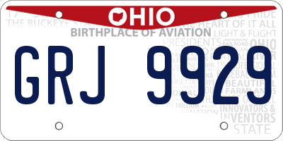 OH license plate GRJ9929