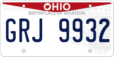 OH license plate GRJ9932