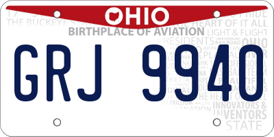 OH license plate GRJ9940