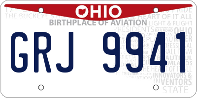 OH license plate GRJ9941