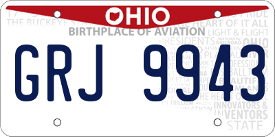 OH license plate GRJ9943