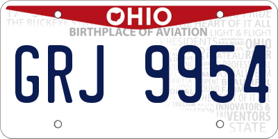 OH license plate GRJ9954