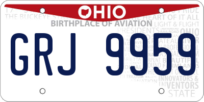 OH license plate GRJ9959