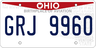 OH license plate GRJ9960