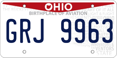 OH license plate GRJ9963