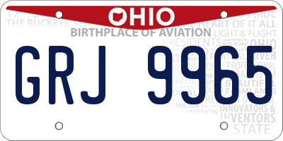 OH license plate GRJ9965