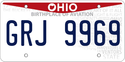 OH license plate GRJ9969