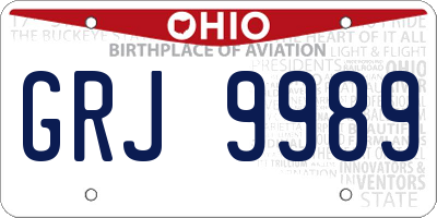 OH license plate GRJ9989