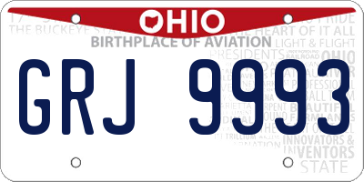 OH license plate GRJ9993