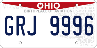 OH license plate GRJ9996
