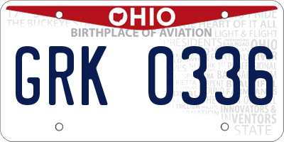 OH license plate GRK0336