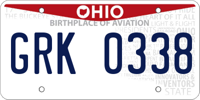 OH license plate GRK0338