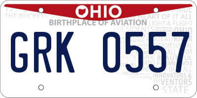 OH license plate GRK0557