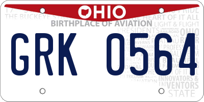 OH license plate GRK0564