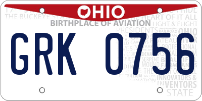 OH license plate GRK0756