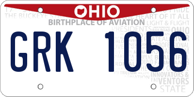 OH license plate GRK1056