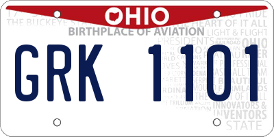 OH license plate GRK1101