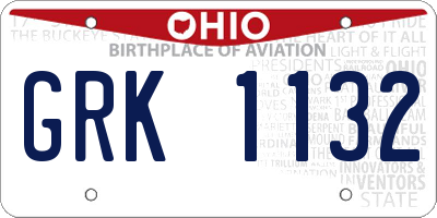 OH license plate GRK1132