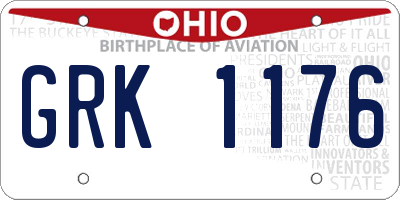 OH license plate GRK1176