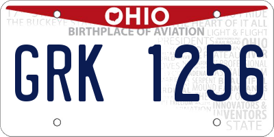 OH license plate GRK1256