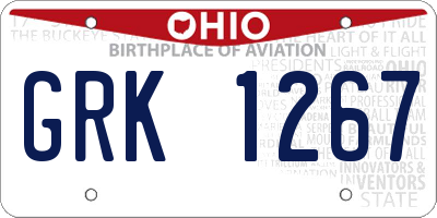 OH license plate GRK1267