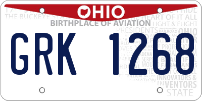 OH license plate GRK1268