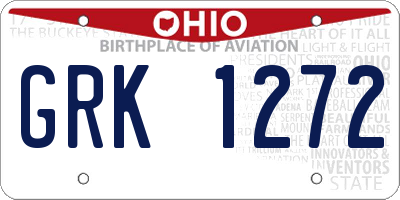 OH license plate GRK1272