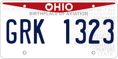 OH license plate GRK1323