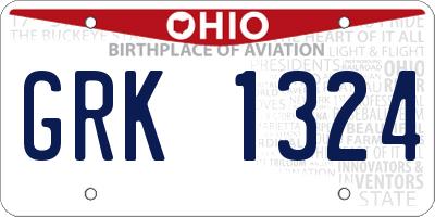OH license plate GRK1324