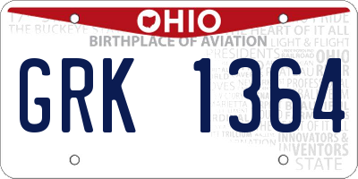 OH license plate GRK1364