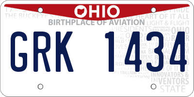 OH license plate GRK1434