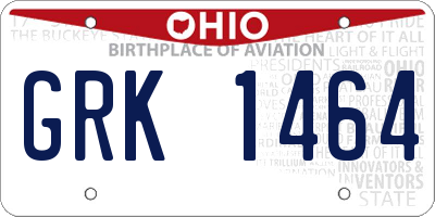 OH license plate GRK1464