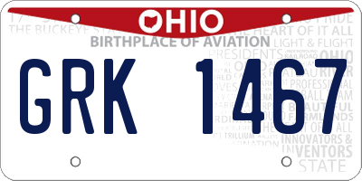 OH license plate GRK1467