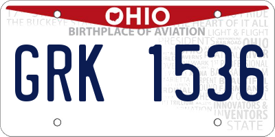 OH license plate GRK1536