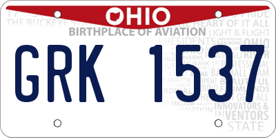 OH license plate GRK1537