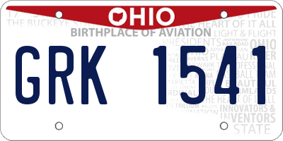 OH license plate GRK1541