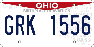 OH license plate GRK1556