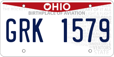 OH license plate GRK1579